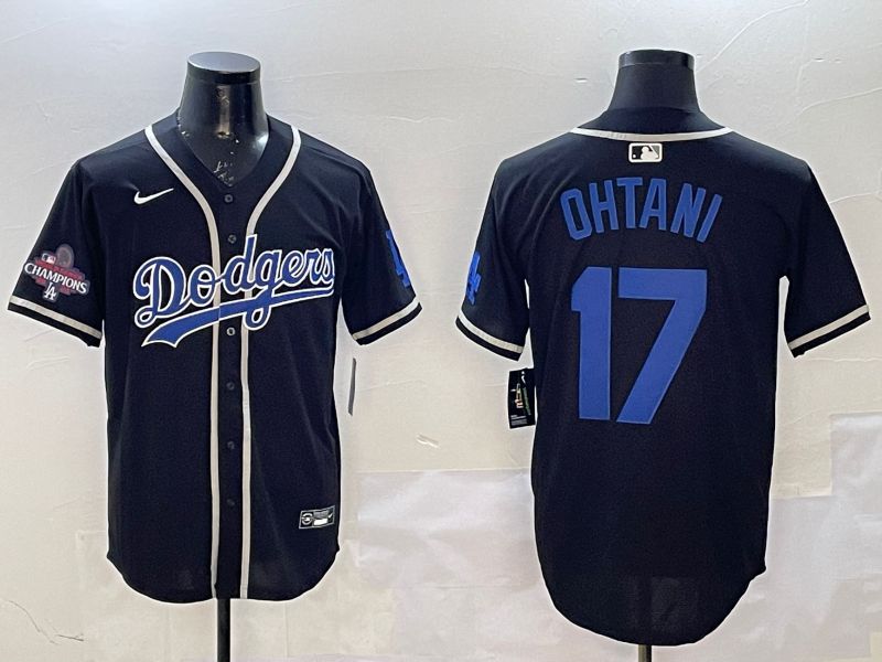 Men Los Angeles Dodgers 17 Ohtani Black Fashion Game 2025 Nike MLB Jersey style 2